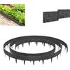 ACXIN Bordo per aiuole da giardino, set da 10 m, in plastica, effetto pietra, antracite, 10 pezzi da 100 cm, bordo decorativo per aiuole e prati