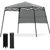 HOMASIS Gazebo Esterno Resistente con Parete Laterale, Gazebo Pieghevole e Portatile con Supporti Inclinati e Borsa per il Trasporto, Tenda Pop up per Campeggio, Spiaggia (Grigio, 210 x 210 x 210 cm)