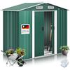 KESSER® Casetta per attrezzi L in metallo, 3,4 m³ con fondazione | 195 x 131 x 186 cm | 2 porte scorrevoli e fondamenta | capanno per attrezzi | Armadio da giardino | tetto spiovente