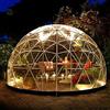 GOJLEX Serra da giardino a cupola igloo, 3.7 x 2.2 m PVC tenda a cupola resistente alle intemperie serra da giardino con corde luminose da 2x10m, copertura trasparente a cupola geodetica per cortile, feste