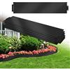 Aufun Bordo per prato, in metallo, 5 m x 18 cm, zincato, per aiuole, 5 pezzi, 100 cm x 18 cm (lunghezza x altezza), colore nero, (HAG8502B)