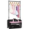 CYUREAY Borsa da ballo con appendiabiti, grande borsa da ballo con ruote, per ballerine, ragazze, donne, pieghevole, borsa da viaggio per danza, Rosa -23 Senza Tende, alla moda