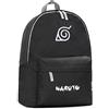 NARUTO Zaino Scuola Bambino con Cinghie Regolabili Spaziosa Zainetto Ragazzo per Viaggi Scolastici Sportivi Regali Bambini (Nero/Bianco)