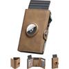 Manmaxim Portafoglio Uomo Airtag, Porta Carte di Credito Slim Uomo Portacarte Schermato RFID, Pop-Up Compatto Men's Air tag Wallet con Portamonete Capacità Porta Tessere per 9-12 Carte & 2 Finestra ID