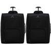 Flight Knight Set Di 2 Valigie Da Cabina EasyJet (Overhead), Jet2, Ryanair (Priority) Borsa Leggera Con 2 Ruote Omologata Ideale Per I Viaggi Aerei 55x40x20 cm