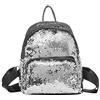 DemiawakingIT Zaino con Paillettes Stile Preppy Borsa da Viaggio Glitterata Borsa da Scuola Casual per Studenti (Argento)