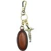 DD Firenze Portachiavi Ovale in vera pelle - D&D0801- Marrone - Made in Italy (Mogano Opaco)