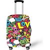 Coloranimal Copertura per bagagli per scuolabus, accessori trolley, custodia protettiva per valigia, taglia 18-32, Mostro Colorato, M (22-25 cover), Set Bagagli