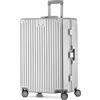 KOFA Zurich - Valigia da viaggio, XL, 75 cm, telaio rigido in alluminio, con 4 ruote e doppio lucchetto TSA, 94L, argento, 75.5x48.5x29.5 cm, moderno