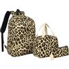 Peuignao Zaino Leopardo Ragazza Scuola Primaria - Zaino Scolastico Medie School Backpack Zainetto Per La Scuola Secondaria