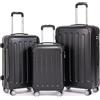 Boleedy Set di Valigie Rigide 3 Pezzi(55/66/76cm),Set Valigia Leggero in ABS Rigido con Lucchetto e Ruote a 360°,Grande Trolley per Business e Viaggio