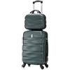 CELIMS - Valigia Bagaglio a Mano con Beauty Case da Viaggio 30cm Verde Scuro Approvata da oltre 100 compagnie aeree | Leggera e Rigida | Trolley Bagaglio a Mano 55x40x20 | Valigia Cabina