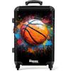 NoBoringSuitcases.com Valigia, Valigia Grande, Trolley Medio, Con TSA, Valigia Media, Valigia Media Rigida, Valigia 20 kg da Stiva, Valigia Grande 23 kg (67cm - 72L), (Pallone da basket - Arancione)