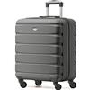 Flight Knight Valigie Rigide in ABS Leggere a 4 ruote - Bagaglio a mano da Cabina approvato per compagnie aeree come British Airways e dimensioni massime per easyJet borsa da cabina grande 56x45x25cm