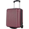 R.Leone Valigia 40x30x20 cm Trolley Bagaglio a mano 2 Ruote in ABS adatto Wizz Air, Vueling, Volotea 288 (Bordò, Valigia 40x30x20 cm, 2 Ruote)