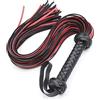 SAUVASFZ Frusta di lusso Bondage Frusta in pelle Frusta Tentazione Partner Frusta Giocattolo del sesso, Frusta duro SM Giocattolo del sesso, Nero/Rosso Lunghezza 64,5 cm, Manico nero