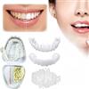 Wttfc 2 paia di denti per protesi denti finti denti bianchi dentiere per denti con sorriso superiore e inferiore faccette dentali in silicone dentale sbiancamento dei denti cosmetici temporanei