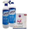 FEI FAN SET QUASAR VETRI CON ALCOOL: Trigger 580ml + Ricarica 580ml + Panno In mIcrofibra Soft Multiuso