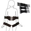 CoundCo BDSM bondage set in pelle - Polsini e cosciali regolabili con sistema a catena posteriore, manette estreme per coppie, accessori per giochi di ruolo ed esperienze fetish