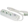 FANTON 47460 Multipresa 3 posti OMEGA 3 prese bipasso schuko 2P+T 16A ciabatta cavo 1,5 m. spina a squadra grande 2P+T 16A + interruttore bipolare luminoso