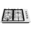 Kanbihao Piano cottura a gas da incasso, 4 fuochi, 59 cm, in acciaio inox, piano cottura a gas, 4 zone, gas naturale/propano, Up to 5750 W, colore: argento