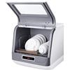 RKYRRKI Lavastoviglie completamente automatica per uso domestico piccola lavastoviglie da tavolo non è necessario installare una lavastoviglie autonoma 3 programmi di pulizia intelligenti (colore: bianco