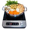 SPT SR-1884SS-42BA: Piano cottura a induzione da 1650 W con pulsante di comando + pentola in acciaio inox