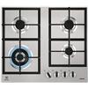 Electrolux - Piano cottura a gas KGU 64361 Z finitura inox EasyClean e manopole nere da 60 cm