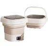 Generico Lavatrice pieghevole da 9 litri con display LCD Centrifuga automatica for calzini intimi Mini centrifuga portatile(Beige,UK)