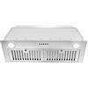 Zomagas - Cappa aspirante da 76,2 cm, in acciaio inox 600 CFM, cappa da cucina integrata con comandi a pulsante anteriore e luci a LED anteriori, filtri deflettori, condotto convertibile