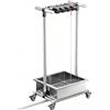 Dalumian Supporto mobile per scopa e mocio, organizer per attrezzi da giardino, carrello portautensili per la pulizia da pavimento, torre porta attrezzi da giardino con ruote e maniglia(8 hooks)