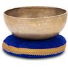 XDrum Set Campana Tibetana XDrum Omshanti 22 cm con Cuscino, Diametro: ca. 22 cm | Fatta a mano in India, Materiale: lega di ottone, Peso: ca. 1500 g, Colore: oro, Ideale come base per campana tibetana