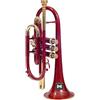 IMI Strumento musicale indiano tromba cornetta 3 valvole, passo in Sib, qualità premium con bocchino e custodia per il trasporto (oro rosso)