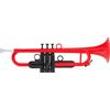 Classic Cantabile MardiBrass Tromba in ABS plastica, 450g, valvole Perinet. Include 2 bocchini, custodia e valvole di ricambio. Rossa, per bambini e adulti.