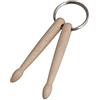 Yibuy - portachiavi da 8 cm, in legno naturale, a forma di bacchette per batteria di piccole dimensioni, per adornare strumenti musicali 90mm/3.54inch lungo