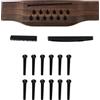 Acouto Kit Ponte per Chitarra a 12 Corde, Perno per Ponte in Palissandro, Dado, Sella, 12 Perni Neri, Set di Ricambio per Manutenzione Fai-da-te per Chitarre Acustiche, Performance,