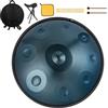 HAND-PAN Strumento Handpan 440 Hz Re Minore 22 Pollici Tamburo in Acciaio Handpan Tamburo a Mano 9 Note 10 Note 12 Note Guarigione Sonora Per Principianti (Blu, 9Y)