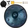 HAND-PAN Strumento Handpan 440 Hz Re Minore 22 Pollici Tamburo in Acciaio Handpan Tamburo a Mano 9 Note 10 Note 12 Note Guarigione Sonora Per Principianti (Blu, 12Y)