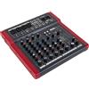 Proel MQ10FX - Mixer ultra compatto con 10 ingressi e 2 bus di uscita + FX effetti di qualità per Canto, Live e Karaoke, colore: Nero/Rosso (MQ10FX)