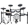 XDrum DD-650 Mesh E-Drum Kit - batteria elettronica con vera HiHat - pad rullante 14 e pad cassa 14 in legno - 720 suoni, 20 preset e 20 kit utente - incluso rack - Black Sparkle