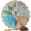 RSTYS Tamburo sciamano,9.84 Sound Healer Shaman Drum per musica spirituale,Albero della vita Decorazione Design tamburo mano con tamburo percussione telaio tamburo