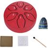 Generic RainDrum - Tamburo da pioggia in acciaio per giardino esterno, per meditazione, 7,6 cm, 6 note, strumento RainDrum per giardino all'aperto (rosso)