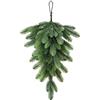 TREETDOBV Festone a Goccia con Aghi di Pino Verde da 27,6 Pollici, Ghirlanda Natalizia a Goccia per Porta, Ghirlanda a Goccia Verde, Ghirlanda per Porta a Goccia, Ghirlanda Verde Finto, da Appendere per(Verde)