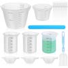 ZHENGYYUU Set di 7 bicchieri in silicone, ml, 250ml, 500ml, per resina epossidica, fai da te, laboratorio, cucina, con 3 bicchieri per miscelazione di vernici, accessori in resina