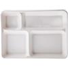 SignorBio 40 pezzi Vassoio biodegradabile - 4 scomparti - 37 x 27 x 3,6 cm - canna da zucchero - bianco - conf. 40 pezzi