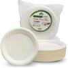 DETERMONDO Set di 150 Piatti Piani 23 cm in Carta Biodegradabile Compostabile, Usa e Getta, Adatti al Microonde, in Polpa di Cellulosa Naturale, Monouso Ecologici per Feste e Catering