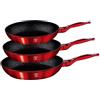 BerlingerHaus Berlinger Haus Set Padella 3 Pz. Burgundy Metallic Touch Line