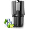 BINOXY Home&Car Cup Cooler Warmer Quick Electric Cooling Cup -3℃~65℃ Calore E Freddo Isolamento Drink Cooler Coffee Warmer per Ufficio/Viaggio su Strada (Color : Svart, Size : 105x95x165mm)