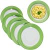 MamboCat Set di 6 assiette piane verdi - Assiette in porcellana colorata per 6 persone - Grandi assiette colorate per i pasti principali a colazione, pranzo, caffè e cena