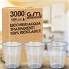 G.M. DISTRIBUZIONE 3000 Pezzi Bicchieri Acqua in Plastica Trasparenti da 166 ml, Riciclabili, Extra Rigidi e Super Resistenti, Usa e Getta, Ideale per Casa, Ufficio, Asporto Bevande Fredde